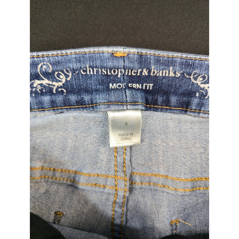 Christopher & Banks Modern Fit Women's Blue Straight Leg Jeans Size 6 - Picture 9 of 10